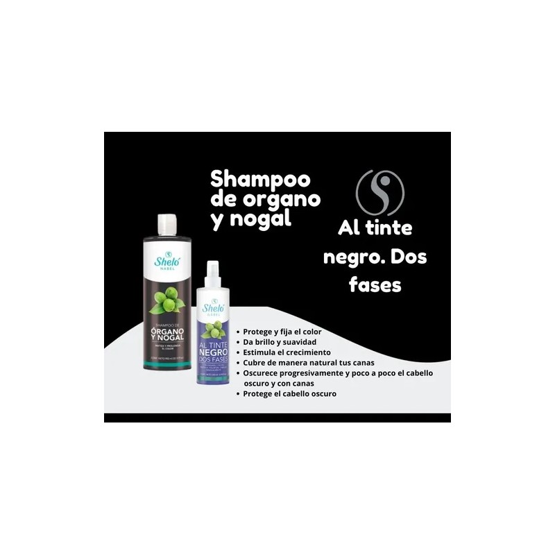 Shampoo+matizador Órgano Y Nogal Sheló Nabel Botella 1215 Ml