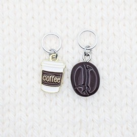 Coffee + Bean Stitch Markers Knitting | Handmade by Pretty Warm Designs
