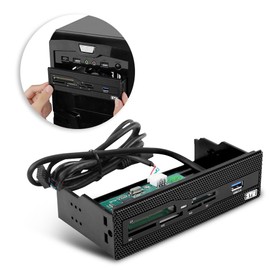 Richer-R PC Internal Card Reader, Multi-Function Super Speed PC Front Panel Card Reader,USB 3.0 Port M2 SD MS XD CF TF Card Dashboard Front Panel