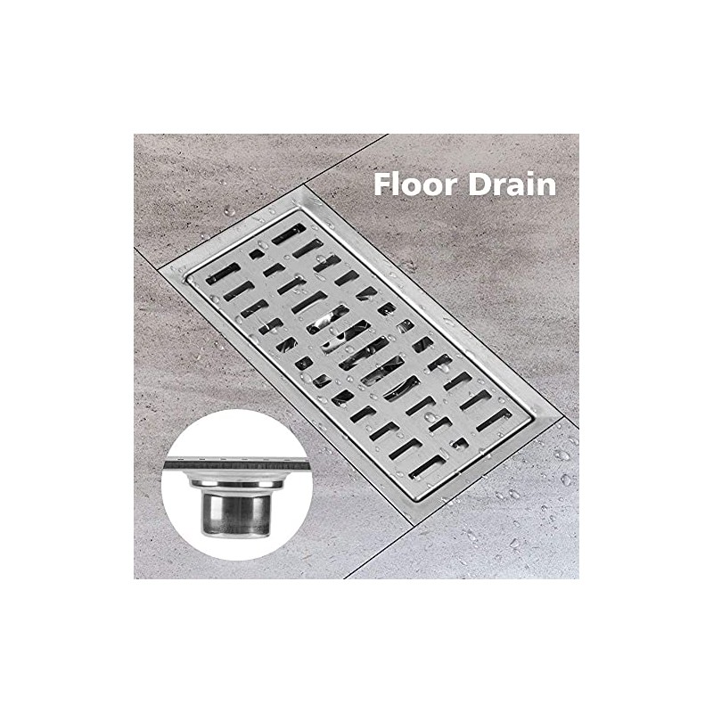 Rectangle Stainless Steel Floor Drain Bathroom Shower Drain Protector Kitchen
