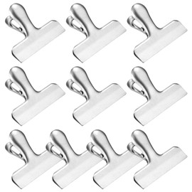 Pack of 10 Sealing Clips for Bags, 78 mm Clips for Bags, Metal Clips for Bag Clips, Stainless Steel Sealing Clips for Bag Clips, Food Clips for Kitchen Office School
