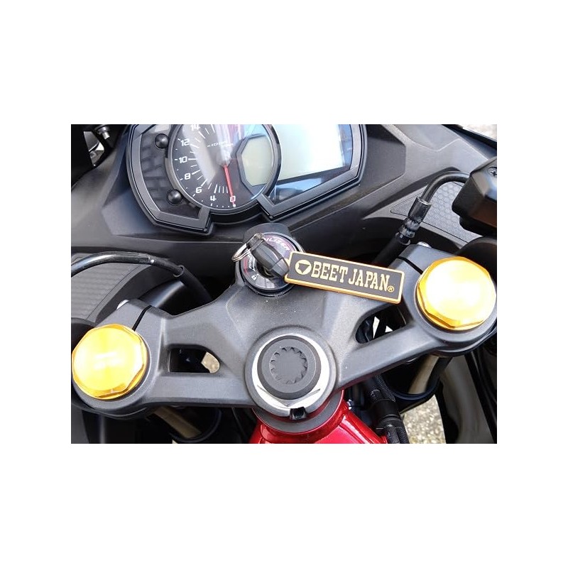 BEET JAPAN 0709-BJ1-00 Rubber Key Holder, Black/Gold