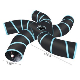 Homtone Cat Tunnel 5-Way Cat Toy Cat Tunnel Foldable Cat Tunnel for Indoor and Outdoor Use, Large Polyester Pet Play Tunnel Tube for Cats, Puppies, Rabbits