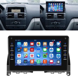 Android 13 Car Stereo,Slakerbe 1G RAM 16G ROM Wireless Android Carplay Car Stereo 8 Inch Touch Screen Multimedia Player Support Mirror Link SWC WiFi GPS HiFi Fit for C Class W204 S204 2006-2011