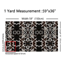 Erosebridal Cow Skin Fabric by The Yard, Farm Animal Fur Print Decorative Fabric, Soft Warm Indoor Outdoor Fabric, Black Brown Upholstery Fabric for Adults Teens for Quilting Sewing, 1 Yard