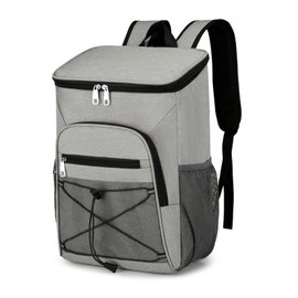 Cooling Backpack, Large Insulated Cooler Bag, 30 L Waterproof Cool Bag Backpack, Ultralight Backpacks, Picnic Bag, Thermal Bag, Large Capacity for Beach, Camping, BBQ (Grey)