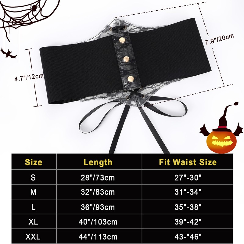 Elastic Corset Belt for Women Costume Wide Lace up Corset