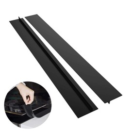 MingTa Silicone Kitchen Range Gap Cover Filler Easy Clean Heat Resistant Wide & Long Gap Filler, Seals Spills Between Counter, Stove Top, Oven, Washer & Dryer (21 Inches, Black)