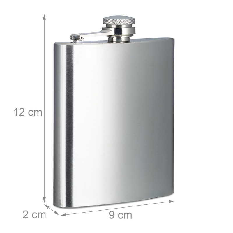 4 x Hip Flasks 200 ml, 2 Pocket Bottles with