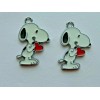 Unbranded LOT OF 2 PEANUTS SNOOPY HEART CHARMS PENDANTS SET COLLECTION CRAFTS JEWELRY