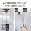 STERREN 20'' Modern Low Profile Ceiling Fan with Light, Bedroom