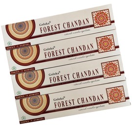 Goloka Forest Chandan Incense Sticks, 15g x 4 Packs, Ayurvedic Essence