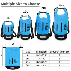 Blackace arteesol Waterproof Dry Bag 5L 10L 20L 30L 20L 20L 30L Waterproof Bag with Long Adjustable Handle for Kayaking Boat Excursion Canoe/Fishing/Rafting/Swimming/Snowboarding