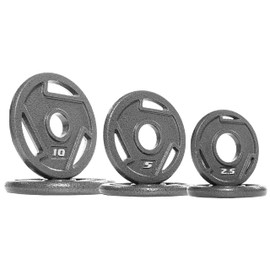 Signature Fitness Olympic 2-Inch Cast Iron Plate Weight Plate for Strength Training and Weightlifting, Style #3, 35LB Set