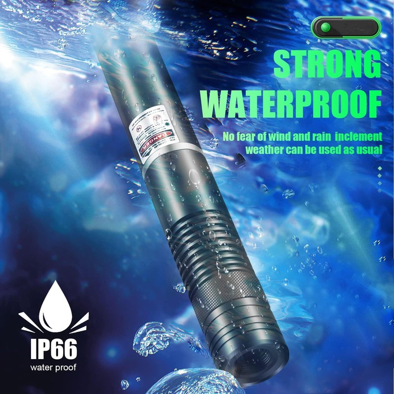 FUIIKEEM Rechargeable Green Beam Flashlight with Laser Pointer Long Distance