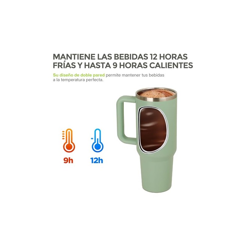 Hikeo Termo para Agua y Café 1.2 L Acero Inoxidable