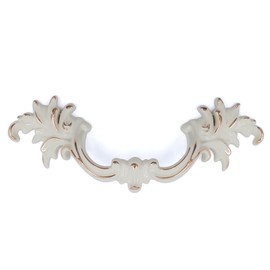 JETLAND French Provincial Drawer Pulls - 6-Pack, Ivory White, 3" Hole Centers, Vintage Shabby Chic Pulls for Dresser Nightstand Cabinet, PW1618W76