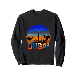 Dubai Burj Khalifa Vintage UAE Dubai Arabic Camel Souvenir Sweatshirt