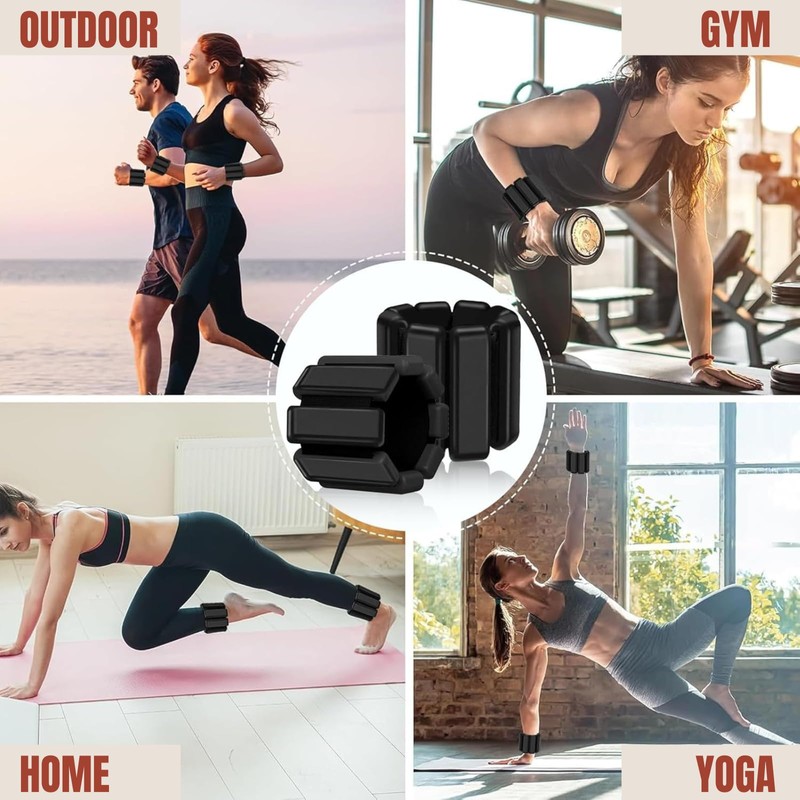 Adjustable Ankle Weights, Pack of 2, 2Lbs, JOMWEN Wrist &