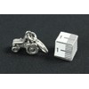Miniblings Pendant Charm Bracelet Tractor Tractors Farmer Farm Silver