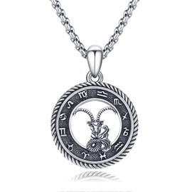 PARYFO Zodiac Sign Capricorn Necklace 925 Sterling Silver Capricorn Pendant Constellations Necklace Astrology Horoscope Pendant Jewelry Gifts for Men Women Unisex