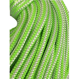 12 Strand Polyester Rope 7/16, Green and White (100 feet)