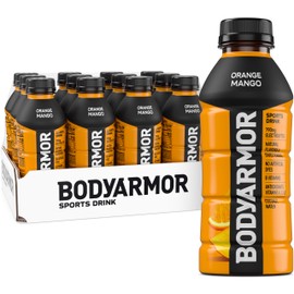 BODYARMOR Sports Drink Sports Beverage, Orange Mango, Coconut Water Hydration, Natural Flavors With Vitamins, Potassium-Packed Electrolytes, Perfect For Athletes, 16 Fl Oz (Pack of 12)