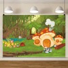 10x8ft Cartoon Forest Backdrop Mushroom House Photography Background Floral Spring