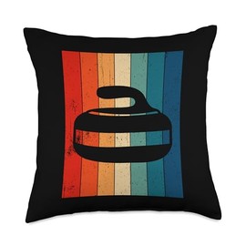 Curling Retrolines Curling Throw Pillow