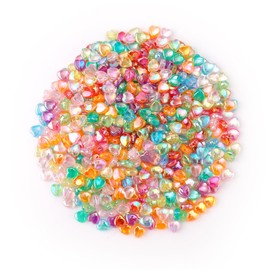 500pcs Acrylic Heart Shape Beads, Mini Heart Beads Acrylic Heart Charms 9 Mixed Colors Loose Beads Heart Spacer Beads for Jewelry Making DIY Craft Bracelet Necklace Earrings