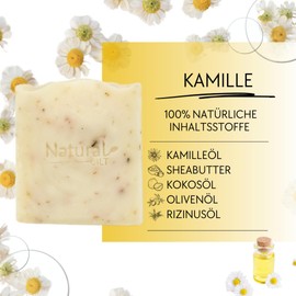 Natural Cilt Chamomile Soap, 100% Natural Soap, Without Harmful Ingredients, Certified, Handmade Shower Soap for All Skin Types, Shower Gel, Natural Cosmetics, Pack of 3