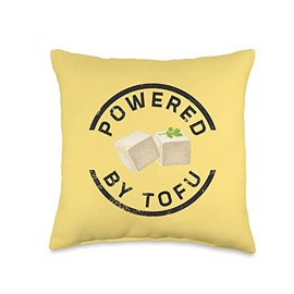 Cute Tofu Vegan Meatless Vegetarian Powered by Tofu Costume Throw Pillow