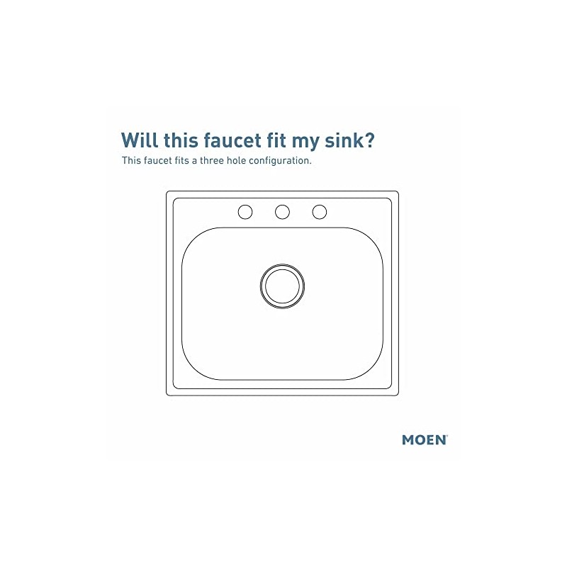 Moen Chateau Chrome One-Handle Low Arc Kitchen Faucet for 3-Hole