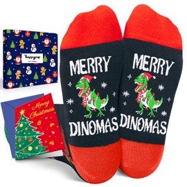 HAPPYPOP Christmas Gifts Stocking Socks for Teen Boys Girls - Dinosaur Socks Xmas Stocking Stuffers for Kids