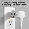 (3 Pack) 3-Prong to 2-Prong Adapter Polarized Grounding Converter 3