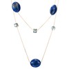 COOLSTEELANDBEYOND Bohemia Chic Gold Statement Necklace Long Chain with Cube