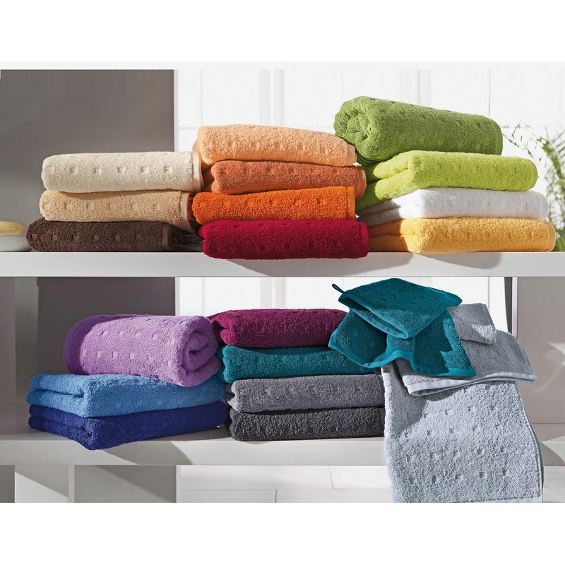 Möve Bath Towel Quadretti Walk-Terry Orange Size 67 x 140