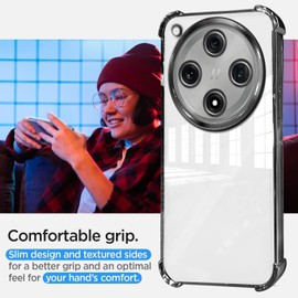 GOGME Case for OPPO Find X8 Pro Shell Reinforced Corners Cover with Camera Film Bumper/TPU Scratch - Resistant Shockproof Soft Transparent Design - Blue