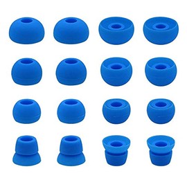 ALXCD Ear Tips for PB3 Powerbeats 3 Headphone, SML 3 Sizes 6 Pair Silicone Replacement Earbud Tips & 2 Pair Double Flange Ear Tips, Fit for Beats Powerbeats2 Pb3 [8 Pair](Blue)