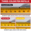 Satiskid 3 Pack Carpenter Pencil with 36 Refills & 3