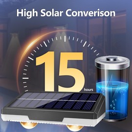 Brizled 12 Pack Solar Fence Lights Outdoor, 300/4000/6000K 3 Modes Fence Lights Solar Powered with LED Focus Lens, Outdoor Fence Lighting Wall Light Waterproof for Outside Backyard Patio Railing Deck