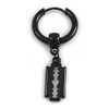 1Pcs Single Dangle Razor Blade Charm Hoop Huggie Earring for