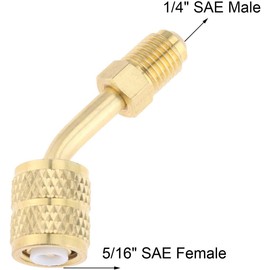 gohantee R410a Adapter for Mini Split System Air Conditioners, HVAC and Refrigeration Service with 45° angle Thimble 5/16 Female, 1/4 Male SAE Swivel Adapter