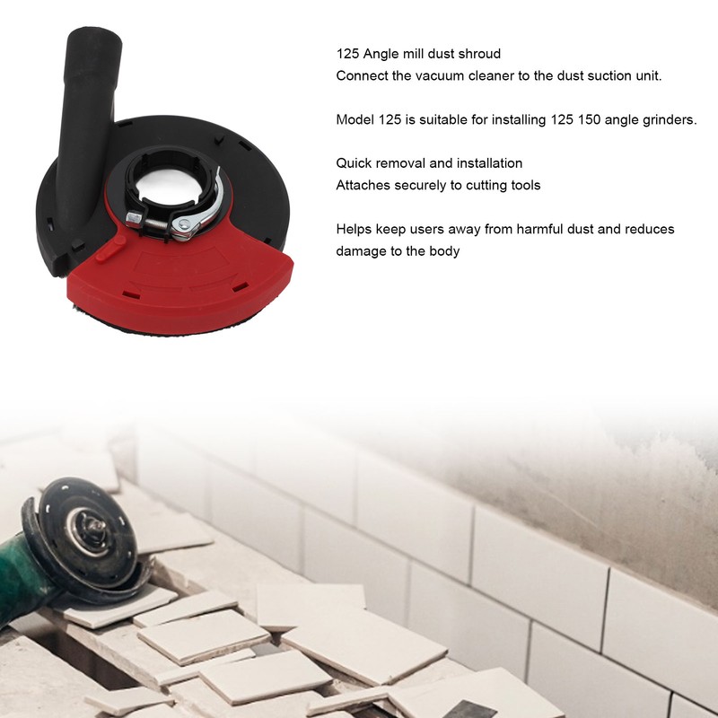 5 In Power Grinding Dust Shroud Iron PA66 Red Black