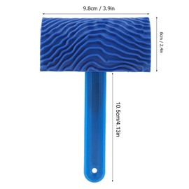 HAOHIZE Wood Grain Tool, Blue Wood Graining Tool Wood Grain Painting Tool for Wood Look Paint Paint Brush Comb Rubber Wood Grain Effect Paint Roller with Handle DIY Wall Decoration Tool