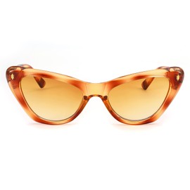 FEISEDY Retro Vintage Cateye Sunglasses Plastic Frame 90s Stylish Sunnies B4095, Orange&red, 65mm