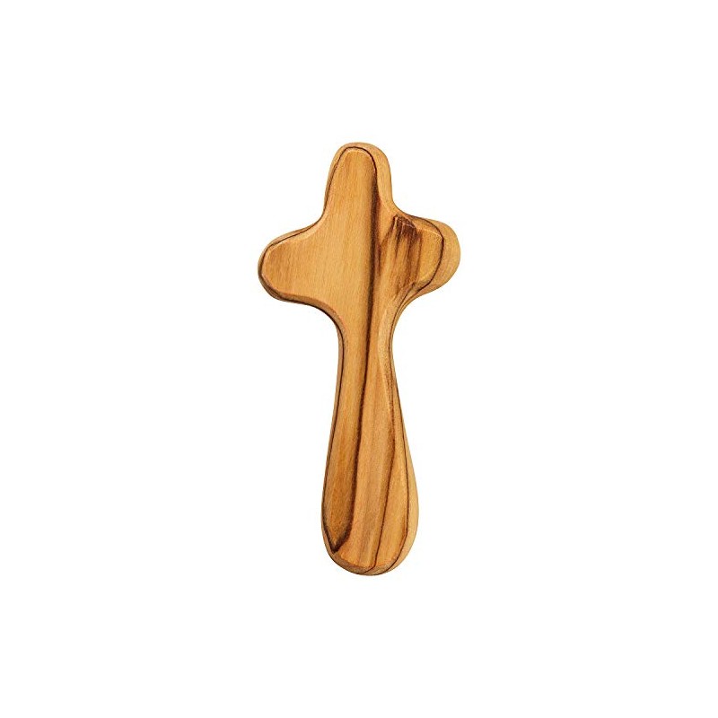 MaMeMi Olive Wood Worry Stone Cross from Israel for Prayer,