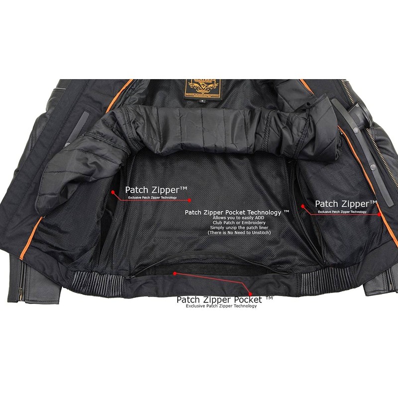 Milwaukee Leather SH1785 Men's Black Leather Scooter Style Motorcycle Jacket