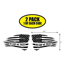 in God We Trust Vinyl Sticker Decal (4" x 6.5") | Peel & Stick | Gift, Patriotic, Flag, Country, Religion, America