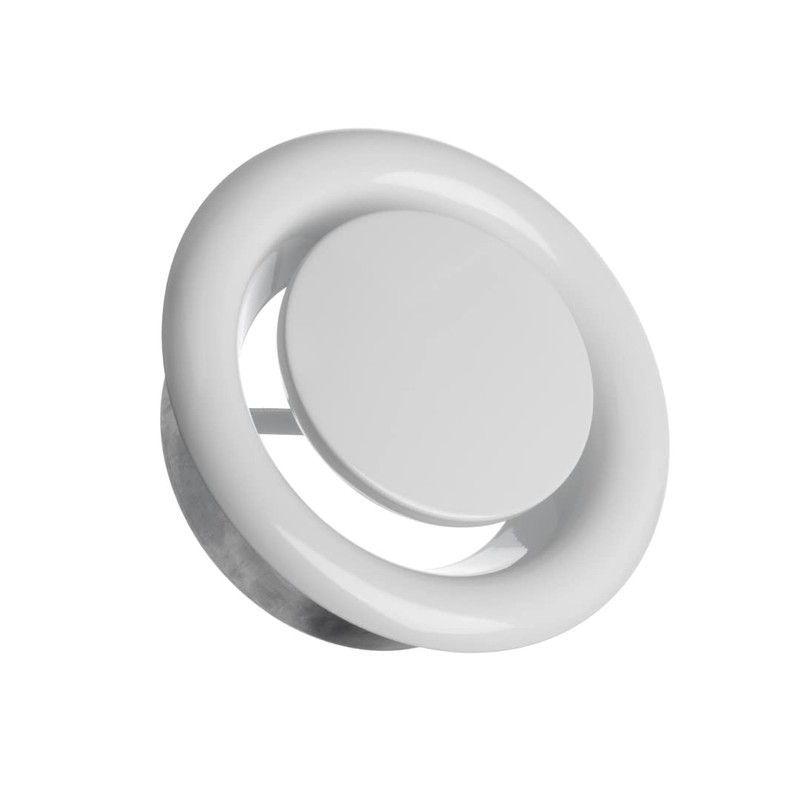 Diameter 200 mm, white plate valve, exhaust air ceiling valve,